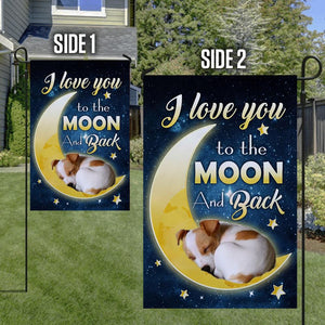 Jack Russell Terrier I Love You To The Moon And Back Garden Flag