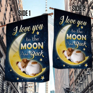 Jack Russell Terrier I Love You To The Moon And Back Garden Flag