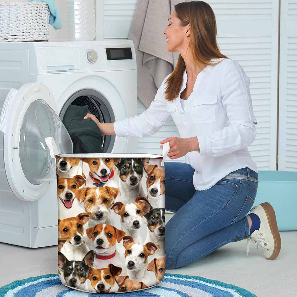 A Bunch Of Jack Russell Terriers Laundry Basket