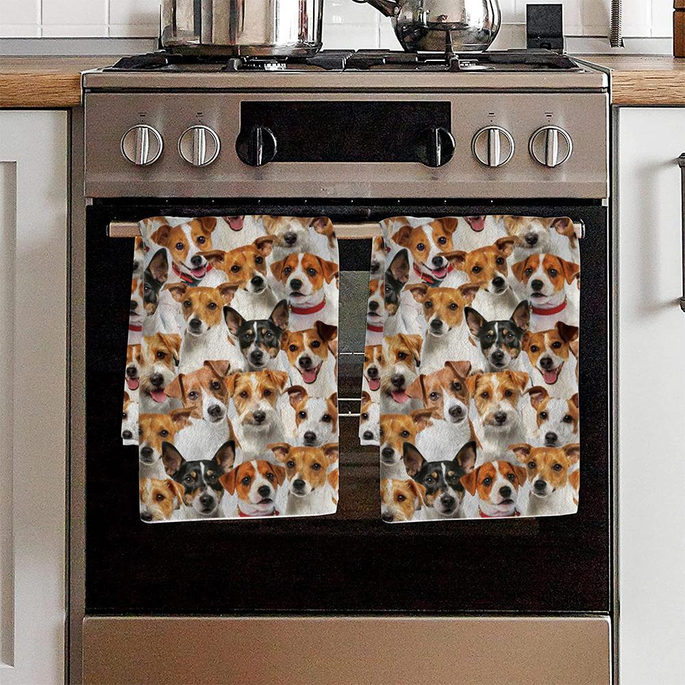 A Bunch Of Jack Russell Terriers Kitchen Towel