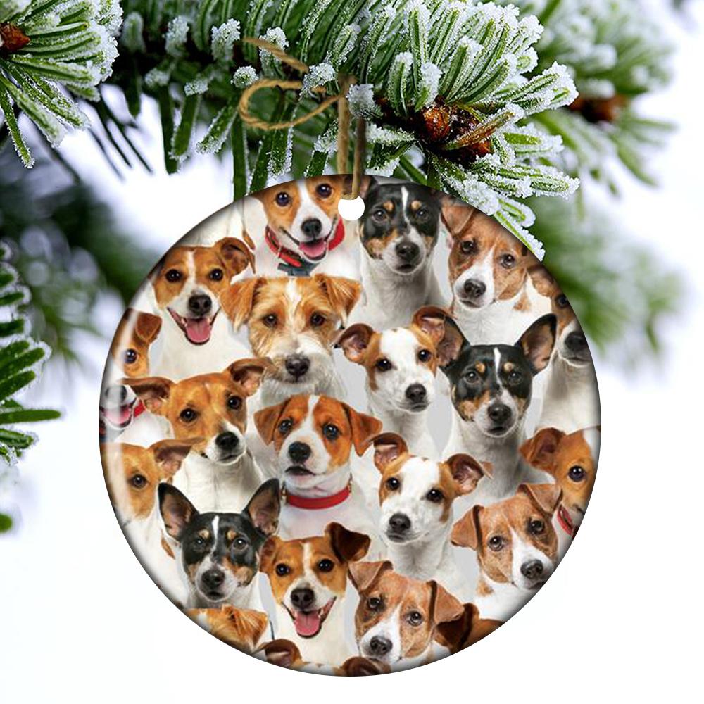 A Bunch Of Jack Russell Terriers Porcelain/Ceramic Ornament