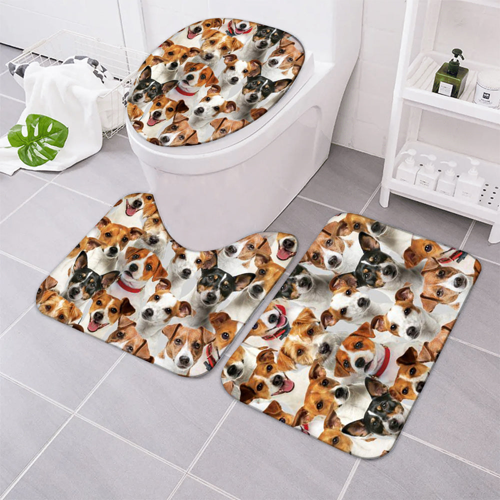 A Bunch Of Jack Russell Terriers Bathroom Mat Set