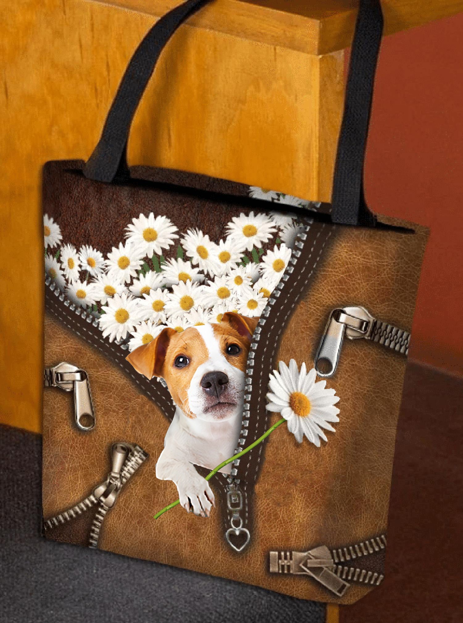 Jack Russell Terrier Daisy Women Tote Bag
