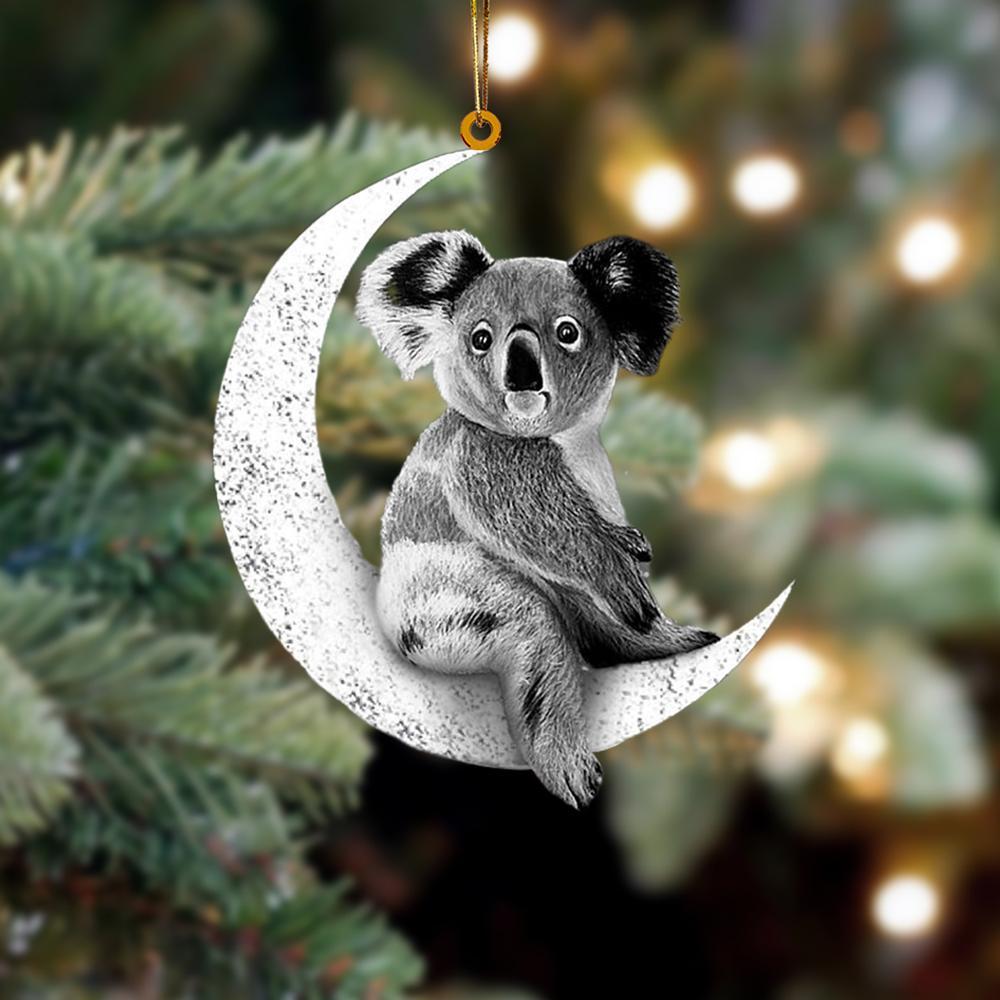 Koala Sits On The Moon Hanging Ornament