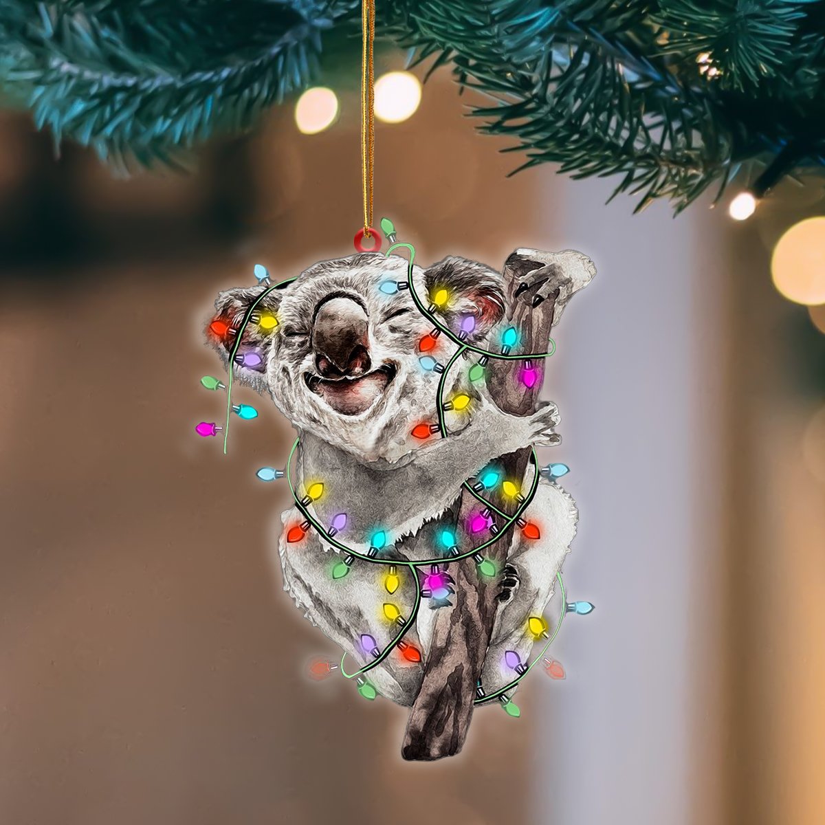 Koala Christmas Light Hanging Ornament