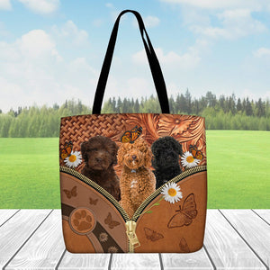 Labradoodle Daisy Flower And Butterfly Tote Bag