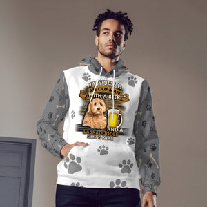 Happiness Is An Old Man With A Beer And A Labradoodle Hoodie