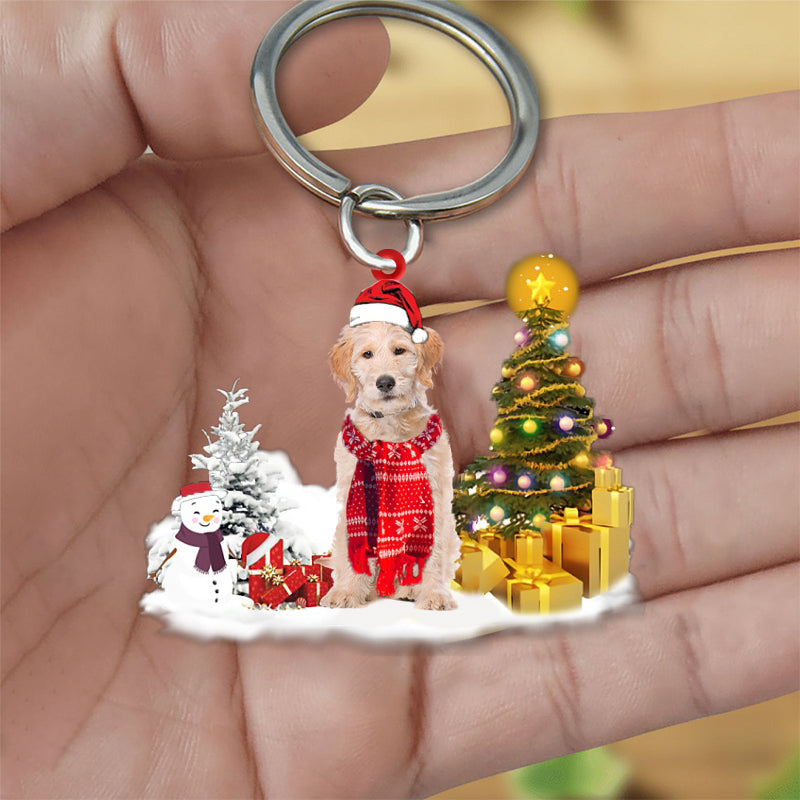 Labradoodle Early Merry Christma Acrylic Keychain