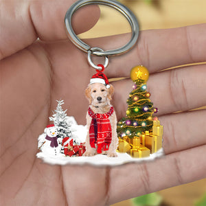 Labradoodle Early Merry Christma Acrylic Keychain