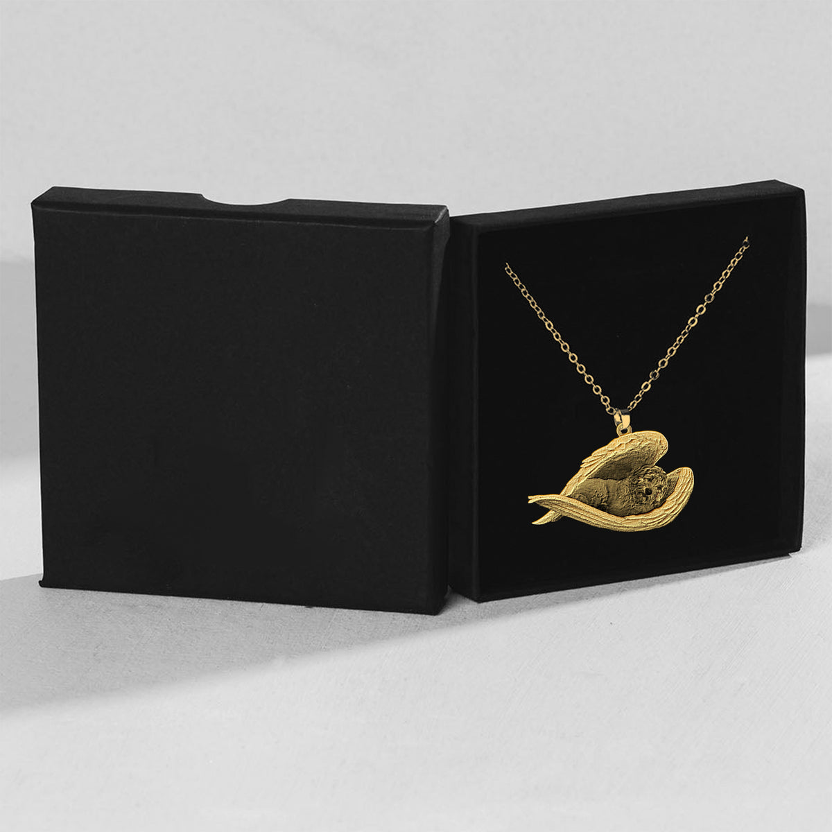 Labradoodle Sleeping Angel Necklace