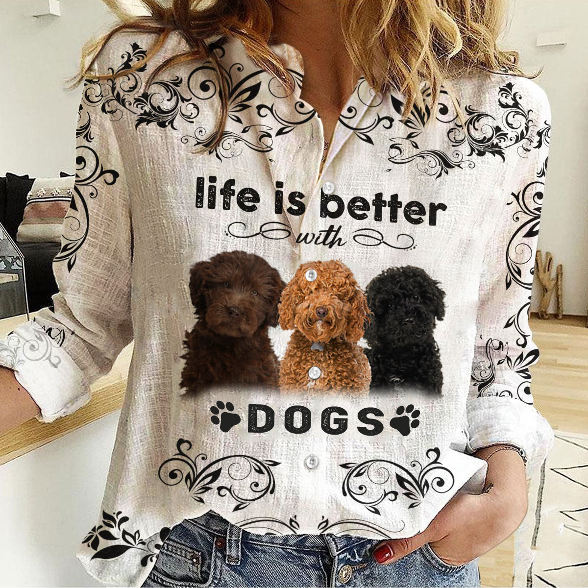 Labradoodle -Life Is Better With Dogs Women's Long-Sleeve Shirt