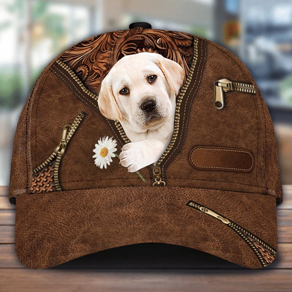 Labradoodle Holding Daisy Unisex Cap