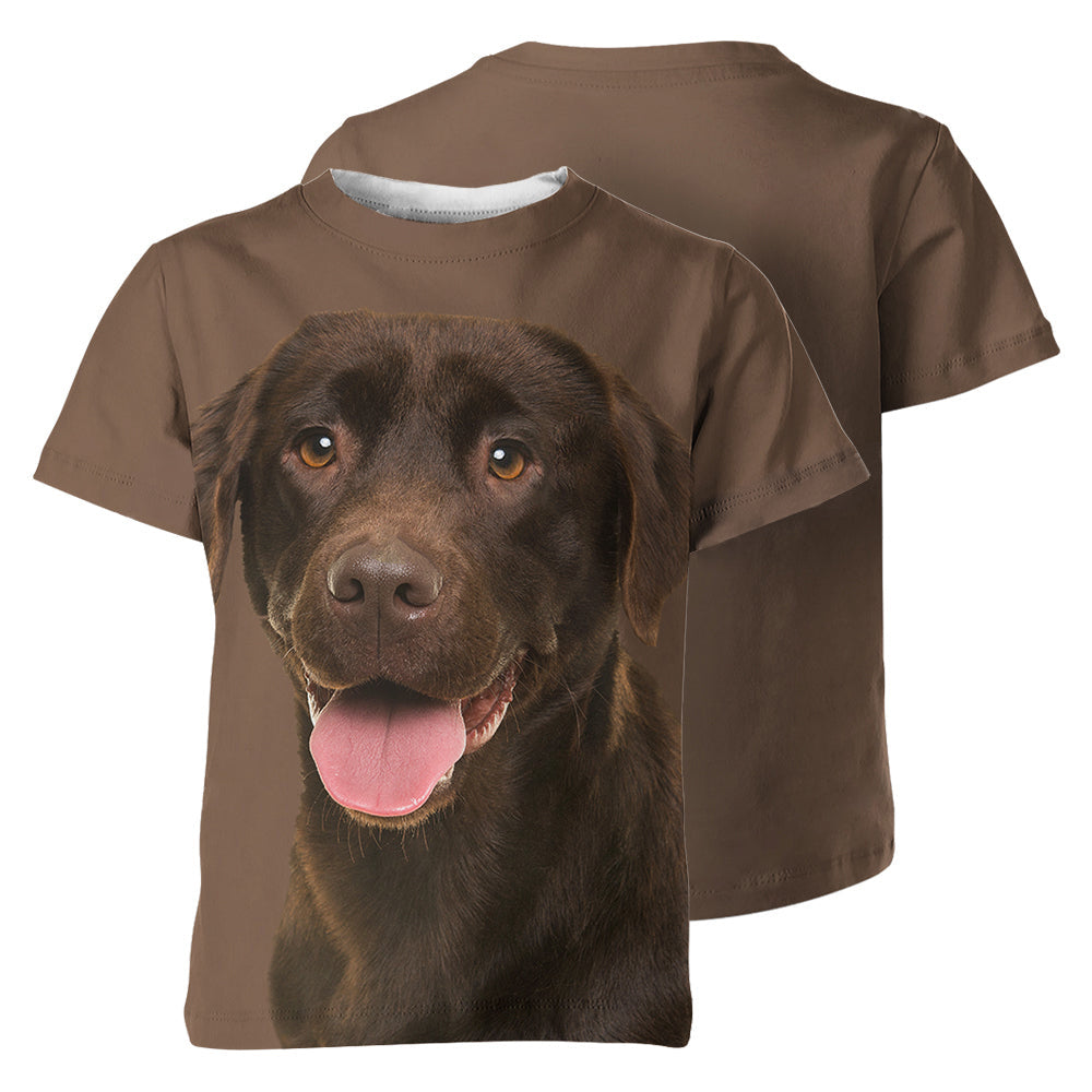 Labrador Chocolate Smile 3D Graphic Unisex T-shirt