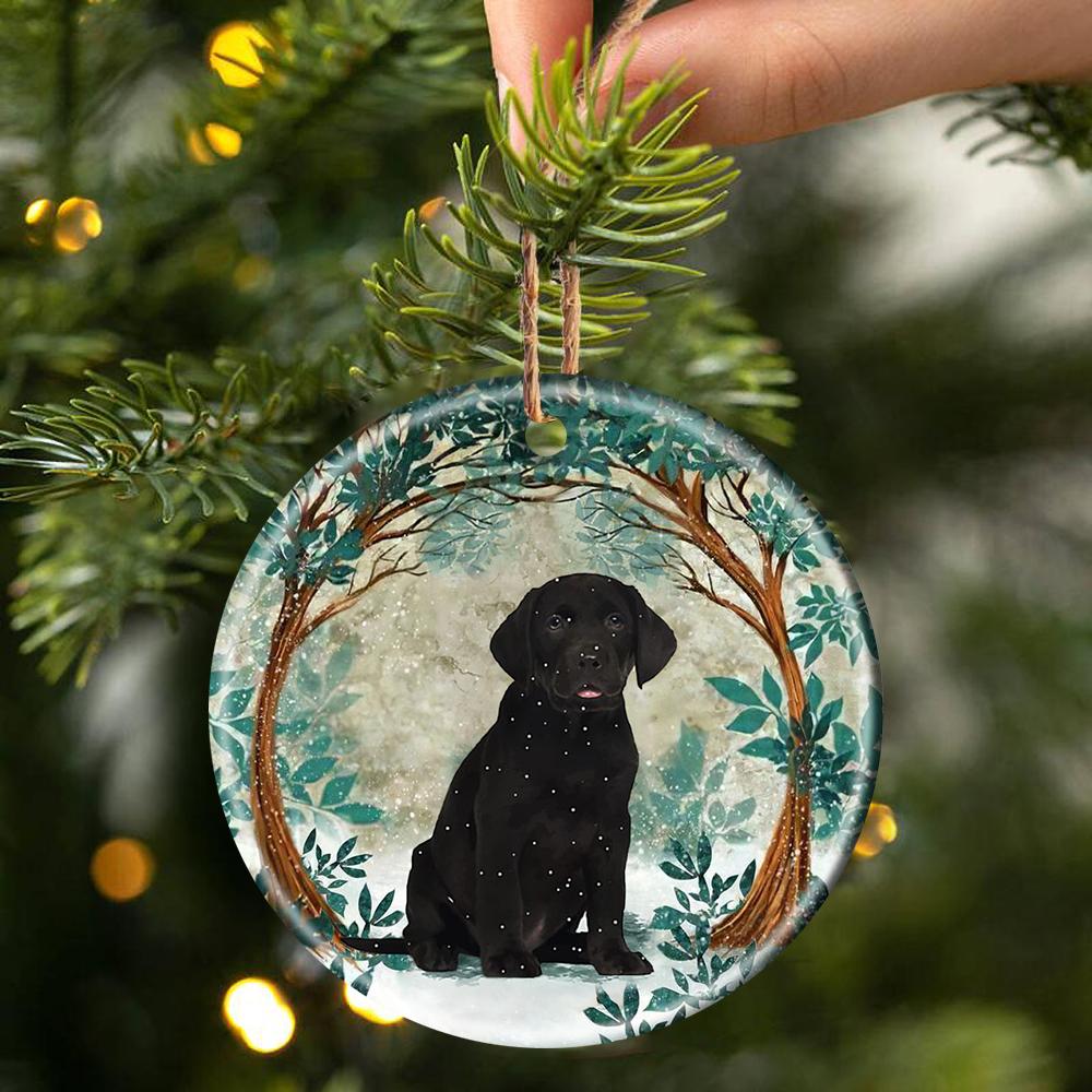 Labrador Puppy Among Forest Porcelain/Ceramic Ornament