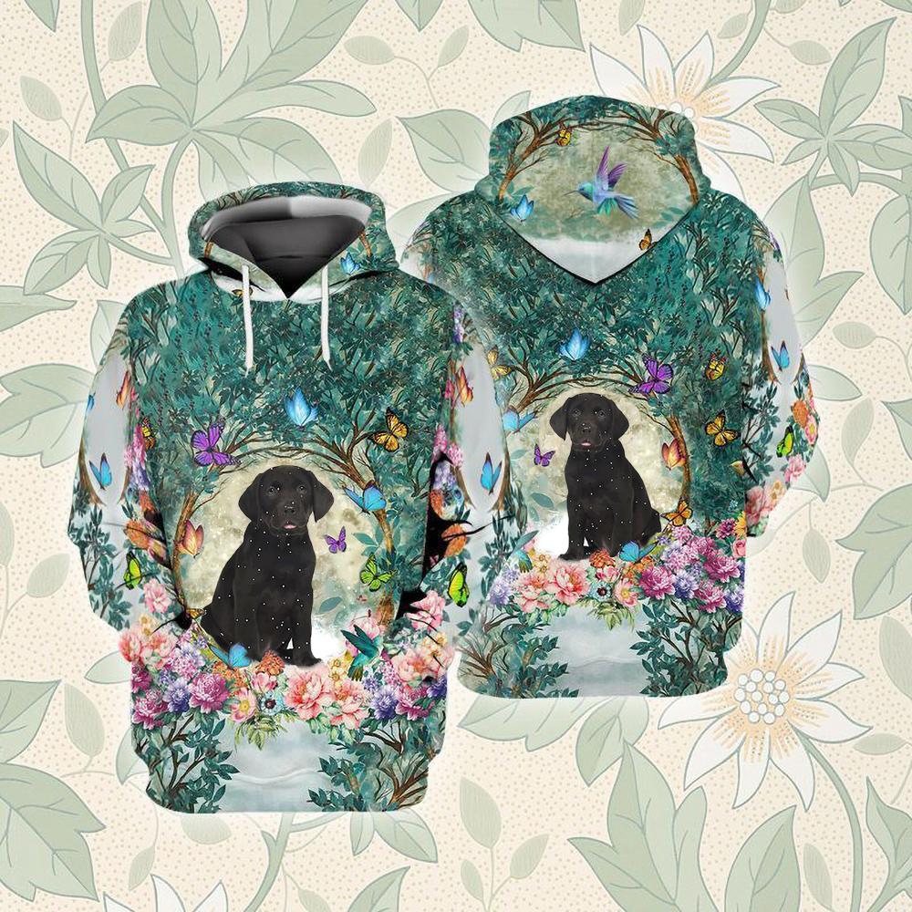 Labrador Puppy Among Forest Unisex Hoodie