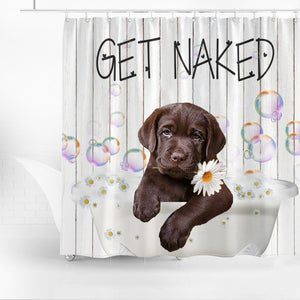 Labrador Retriever Get Naked Daisy Shower Curtain
