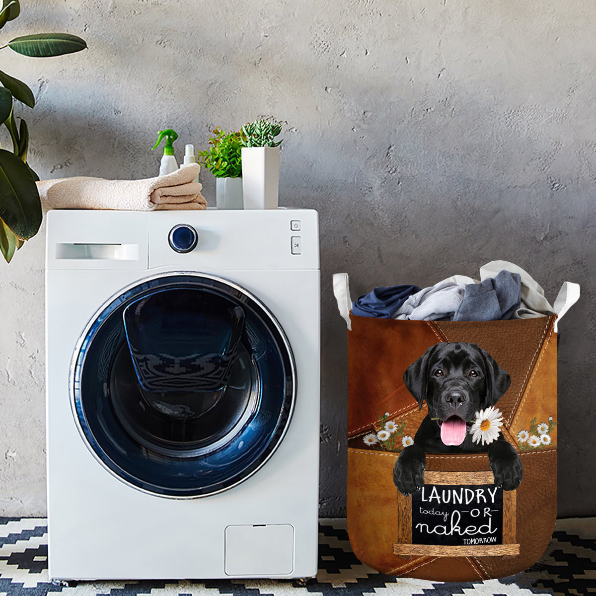 Labrador Retriever 2 Laundry Today Or Naked Tomorrow Laundry Basket