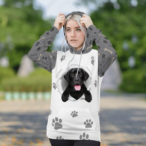 Black Labrador Retriever-Paw Dog Unisex Hoodie