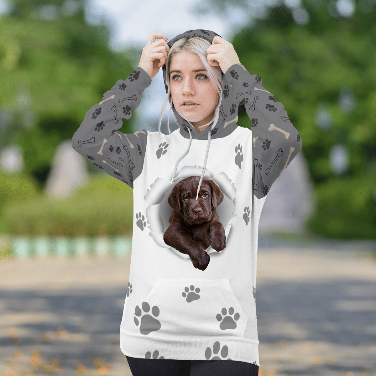 Chocolate Labrador Retriever-Paw Dog Unisex Hoodie