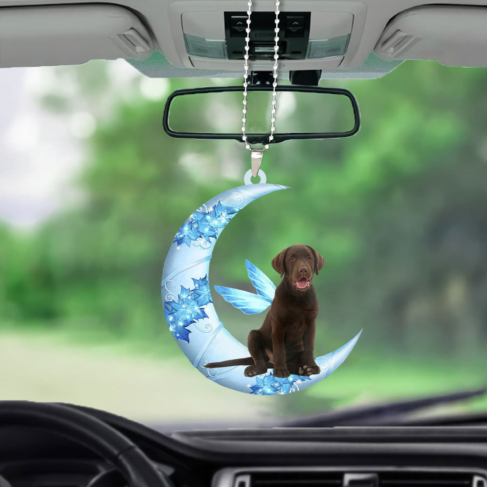 Labrador Retriever 3 Angel From The Moon Car Hanging Ornament
