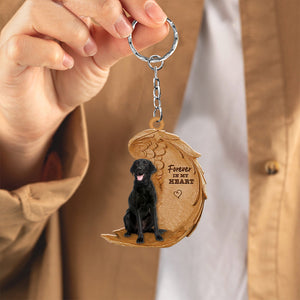 Black Labrador Retriever  In My Heart Flat Acrylic Keychain