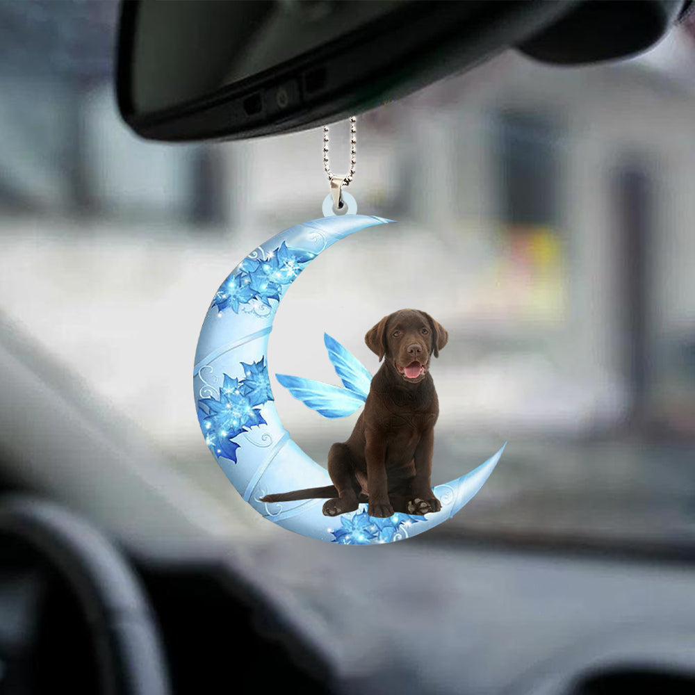 Labrador Retriever 3 Angel From The Moon Car Hanging Ornament