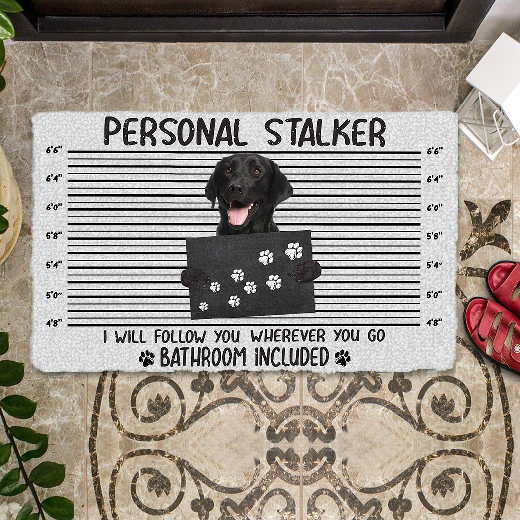 Black Labrador Retriever Personal Stalker Doormat