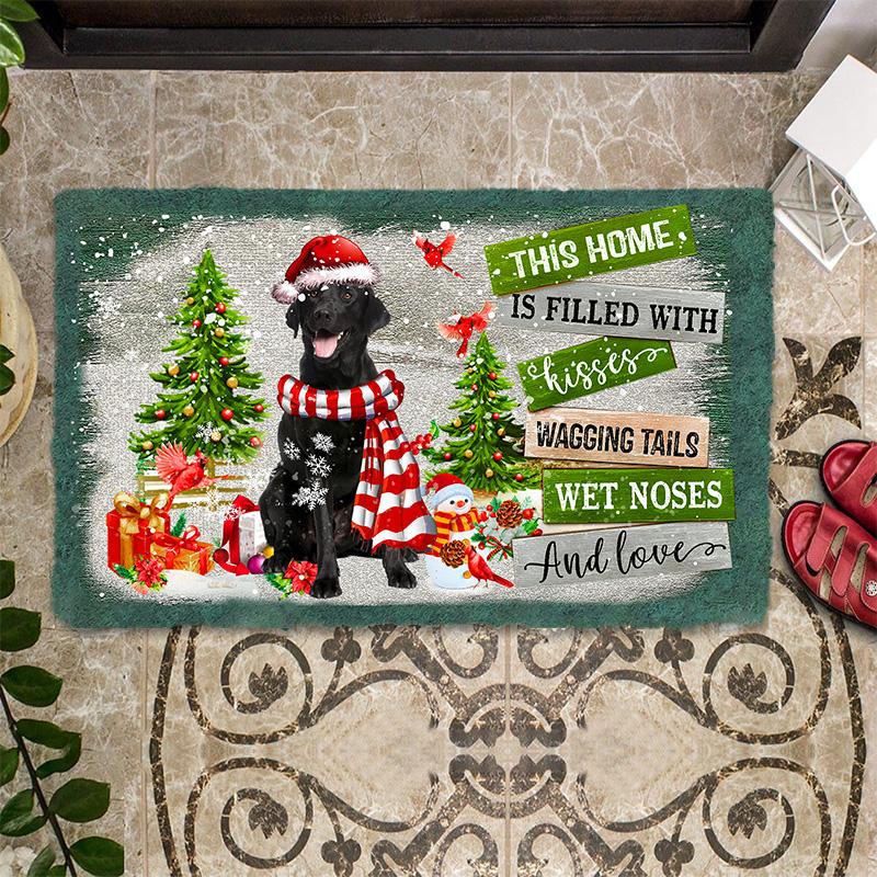 This Home Is Filled With Kisses/Black Labrador Retriever Doormat
