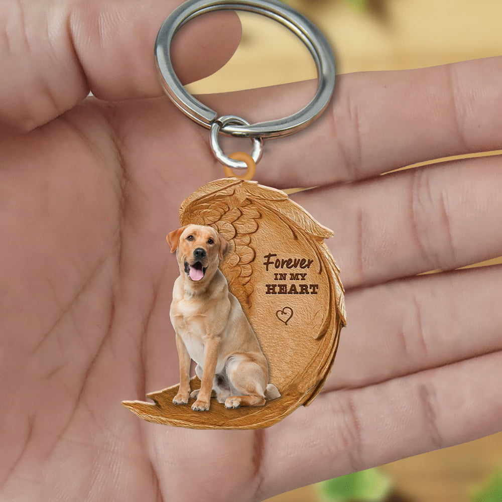 Yellow Labrador Retriever  In My Heart Flat Acrylic Keychain