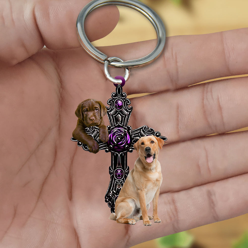 Labrador Retriever1 2 Pray For God Acrylic Keychain