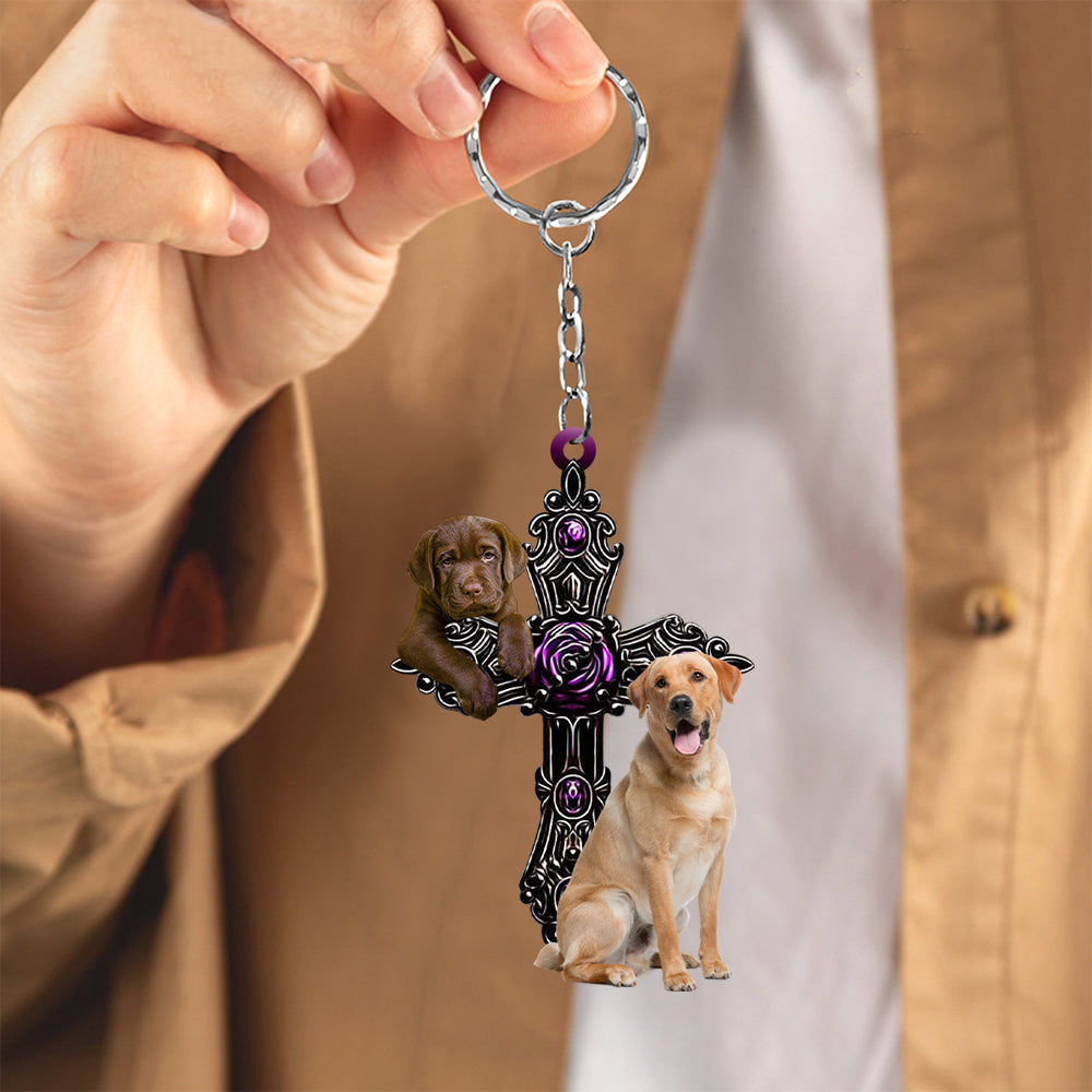 Labrador Retriever1 2 Pray For God Acrylic Keychain