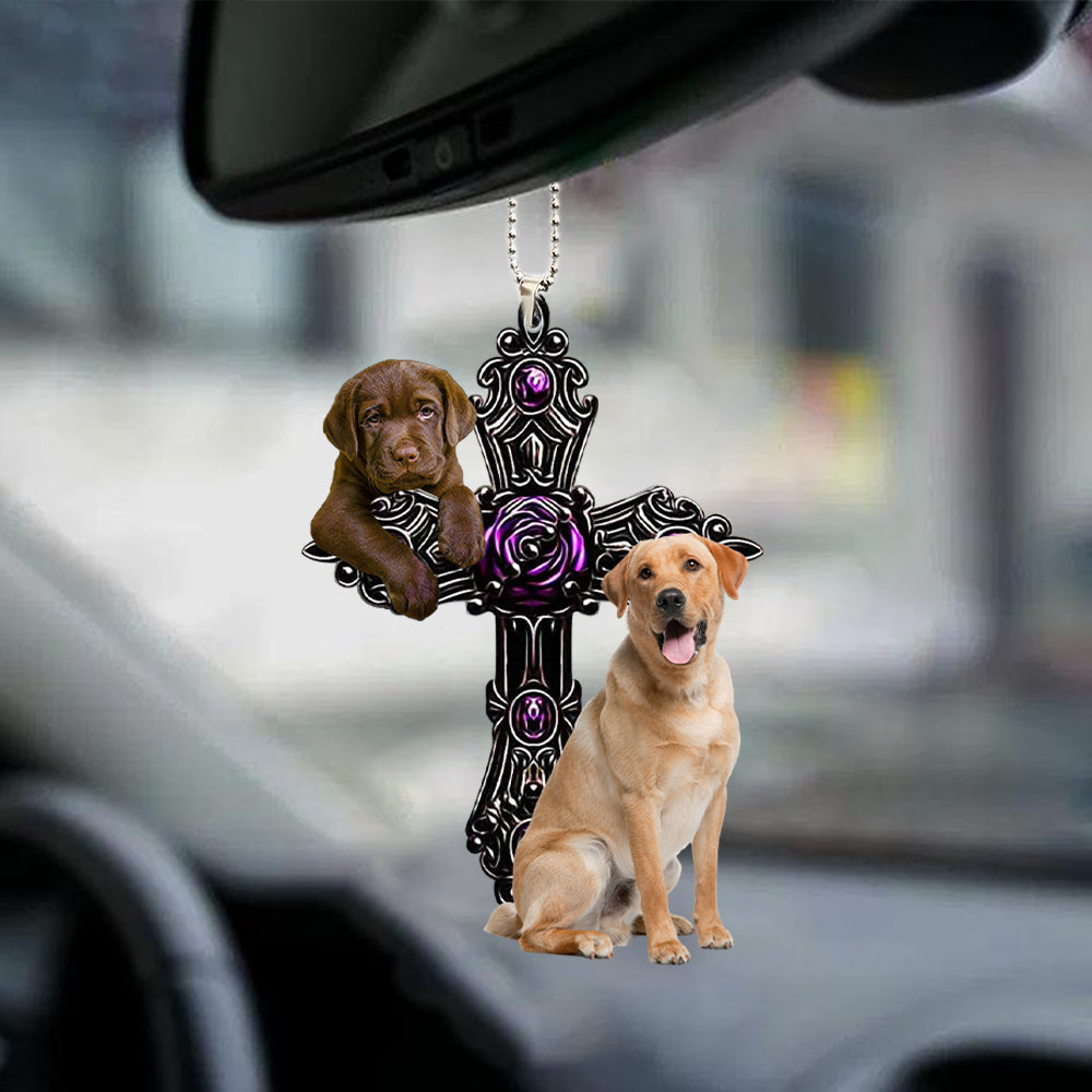 Labrador Retriever022 Pray For God Car Hanging Ornament