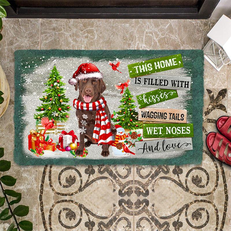 This Home Is Filled With Kisses/Chocolate Labrador Retriever 02 Doormat