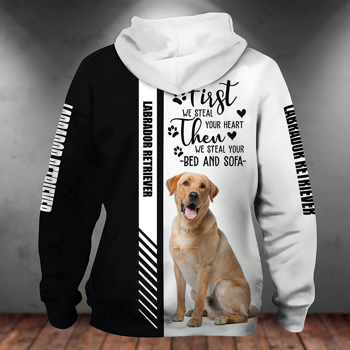 Yellow Labrador Retriever-First We Steal Your Heart Unisex Hoodie