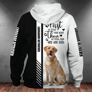 Yellow Labrador Retriever-First We Steal Your Heart Unisex Hoodie