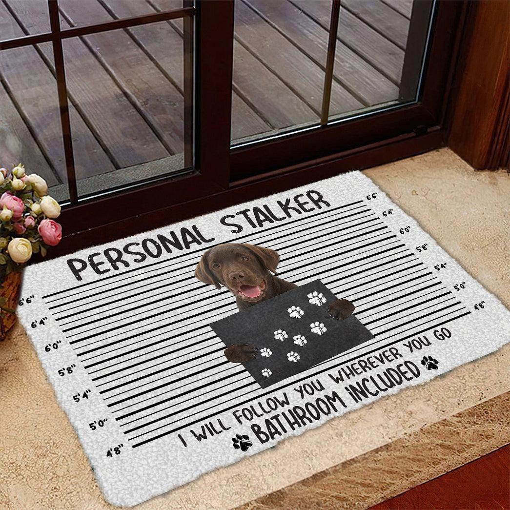 Chocolate  Labrador Retriever Personal Stalker Doormat