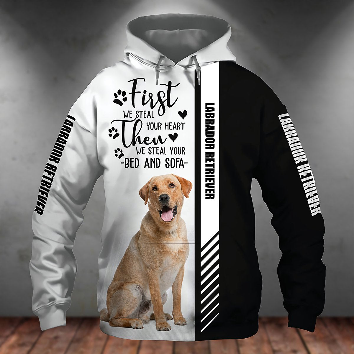 Yellow Labrador Retriever-First We Steal Your Heart Unisex Hoodie