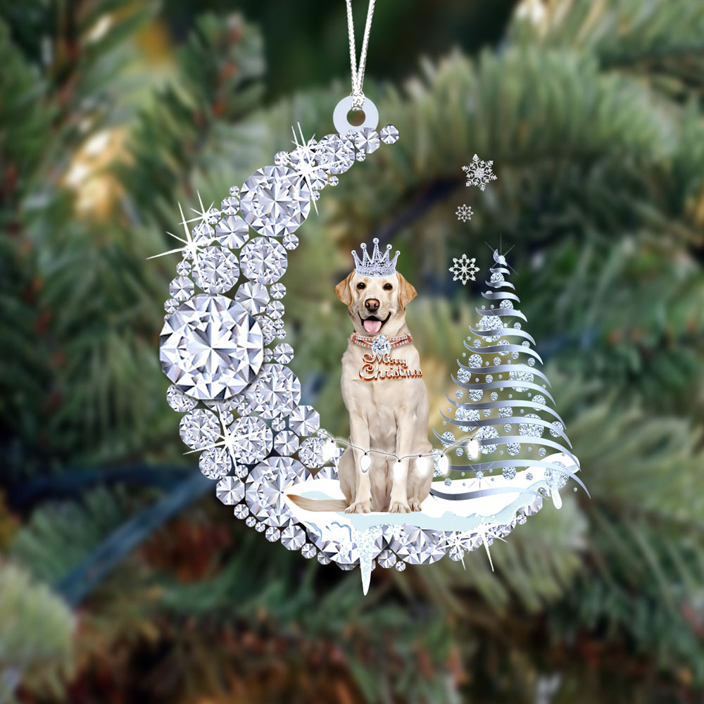 Labrador Retriever  (4)Diamond Moon Merry Christmas Ornament