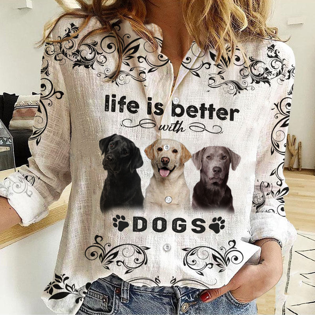 Labrador -Life Is Better With Dogs Women's Long-Sleeve Shirt