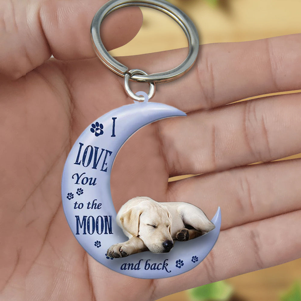 Labrador retriever I Love You To The Moon And Back Flat Acrylic Keychain