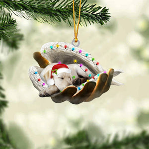 Labrador retriever Sleeping Angel In God Hand Christmas Ornament