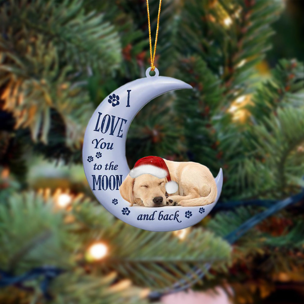 Labrador retriever I Love You To The Moon And Back Christmas Ornament
