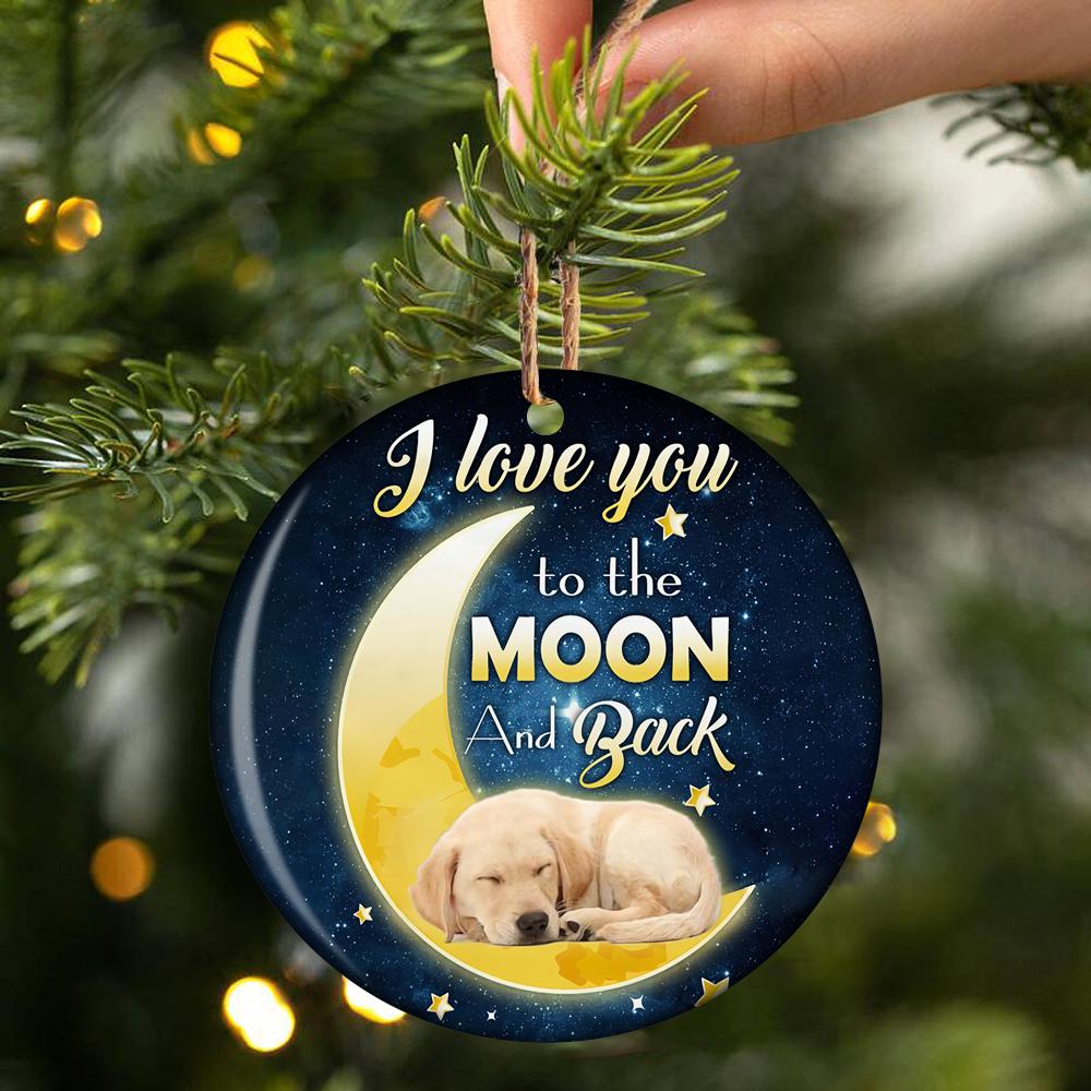 Labrador Retriever I Love You To The Moon And Back Porcelain/Ceramic Ornament