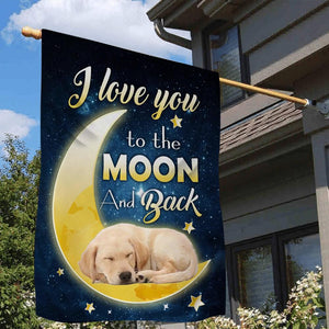 Labrador Retriever I Love You To The Moon And Back Garden Flag