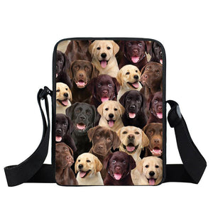 A Bunch Of Labradors Oxford Cloth Zipped Messenger Bag