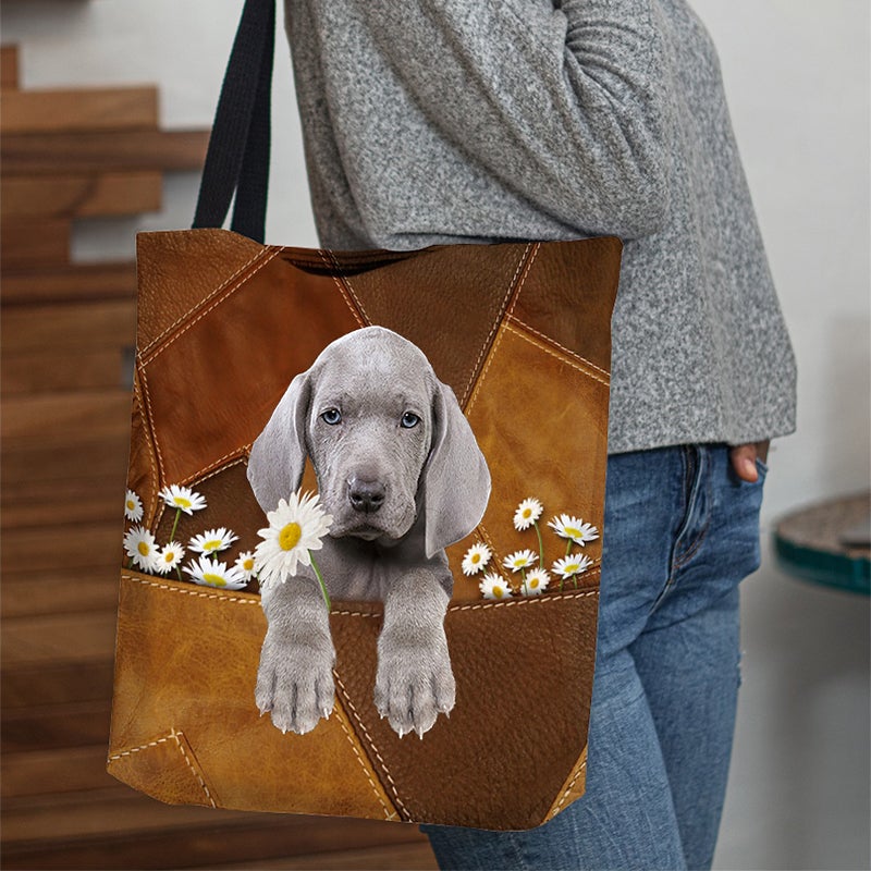 Lavado 2 Dog Holding Daisy All Over Printed Tote Bag