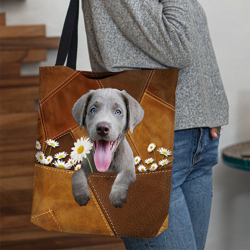 Lavado Dog Holding Daisy All Over Printed Tote Bag