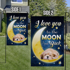 Lhasa Apso I Love You To The Moon And Back Garden Flag