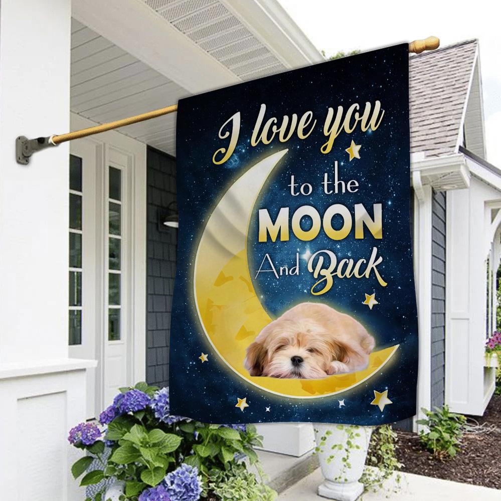 Lhasa Apso I Love You To The Moon And Back Garden Flag