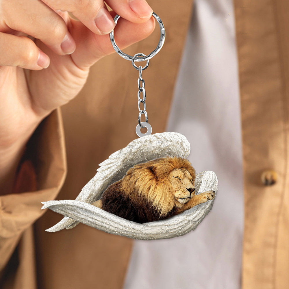 Lion Sleeping Angel Acrylic Keychain